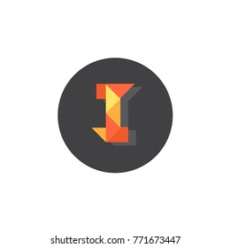 Letter I  design. Vector concept flat illustration