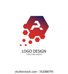 A Letter Design Vector With Hexagon