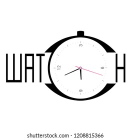 The letter design of the watch. Isolated on white background.