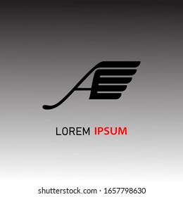 Letter A design with wings Vector Template, Emblem, Concept Design, Creative Symbols, Icons