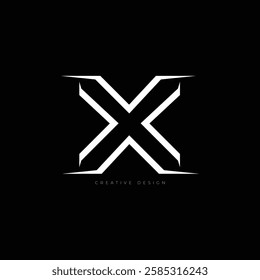 Letter design X negative space creative logo design