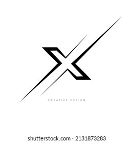 Letter design X speed branding logo symbol