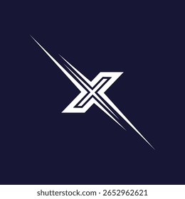 Logotipo da marca do design da carta X sports