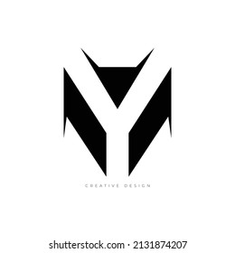 Letter design Y negative space branding logo