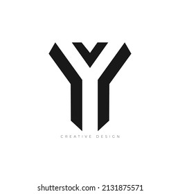 Letter design YV negative space creative logo