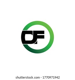 Letter DF circle logo icon design vector. monogram logo vector illustration