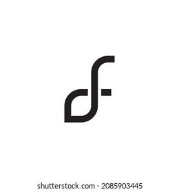 letter df fd d f simple symbol logo vector