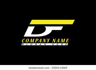Letter DF, FD, D, F and Gun logo - icon design