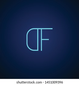 letter DF FD F D Clean and Minimal Initial Based Logo Design