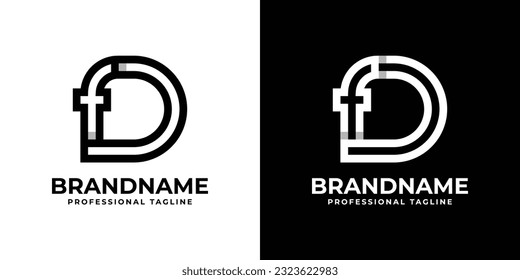 Letter DF or FD Monogram Logo, suitable for any business with DF or FD initials