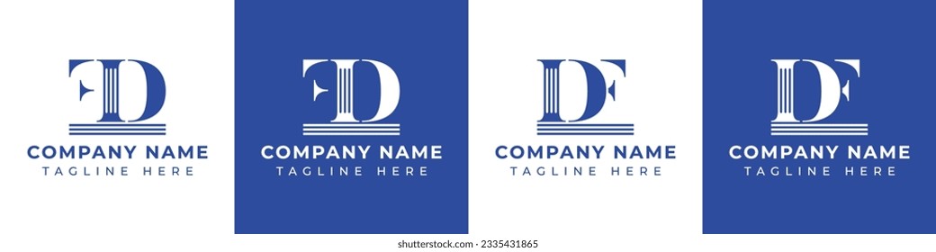 Letter DF and FD Pillar logo, suitable for business with FD or DF related to Pillar