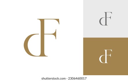 Letter DF initial monogram logo design