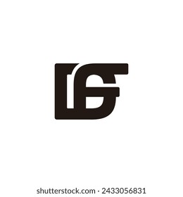 letter df linked overlap font simple logo vector 