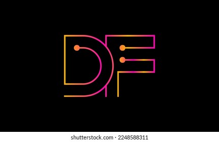 Diseño del logotipo de la letra DF. Vector de diseño de monograma del logotipo DF