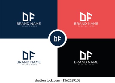 Letter DF logo design template - Vector