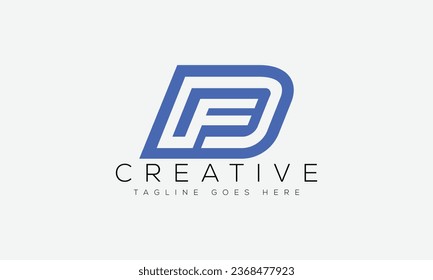 Ilustración vectorial del diseño del logotipo de la carta DF