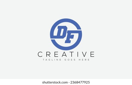 Letter DF logo design template vector illustration