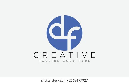 Letter DF logo design template vector illustration