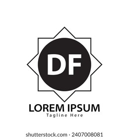 Buchstabe DF Logo. DF-Logo-Design, Vektorgrafik für Kreativunternehmen, Unternehmen, Industrie