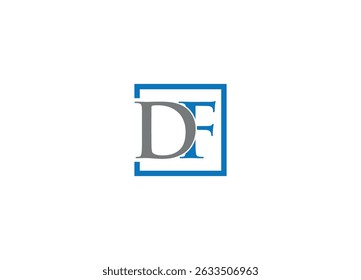 Letter DF logo design vector icon template