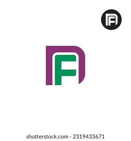Letter DF Monogram Logo Design Vector