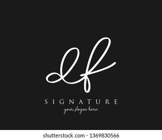 Letter DF Signature Logo - Vector