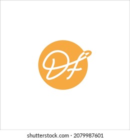 vector de la firma de la letra "DF"