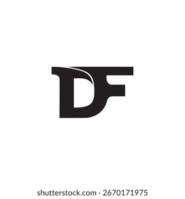 Letra DF Curvas simples Motion Slice Logo Vector 