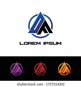 Letra vector de diseño del logotipo del triángulo DF. ilustración vectorial.
