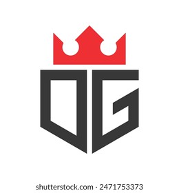 Letter DG Crown Logo. Crown on Letter DG Logo Design Template