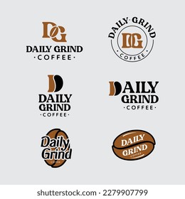 Letter DG for Daily Grind Coffee Logo Vector Compilation