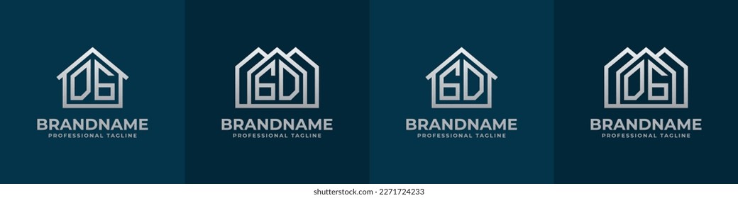 Letter DG and GD Home Logo Set. Suitable for any business related to house, real estate, construction, interior with DG or GD initials.
