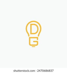 Letter DG or GD lightbulb shape logo. Creative GD monogram vector illustration