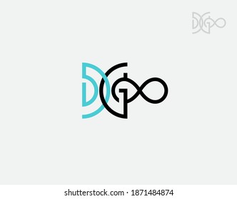 Letter DG Infinite logotype on white background in vector illustration