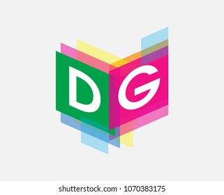 Letter DG logo with colorful geometric shape, letter combination logo design for creative industry, web, business and company.