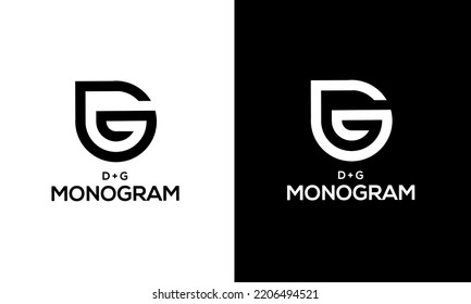 Letter DG Logo Icon Template. Simple GD Monogram Logo. D+G, G, D Vector Illustration