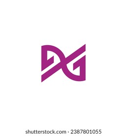letter dg simple abstract geometric arrow logo vector 
