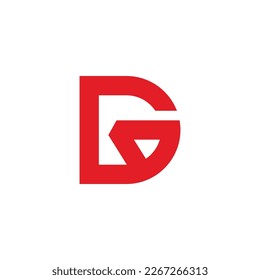letra dg flecha simple logotipo de línea geométrica vector 