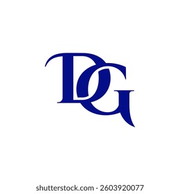 letter dg simple curves linked elegant logo vector 