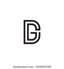 letra dg simple línea delgada vector de logotipo geométrico 