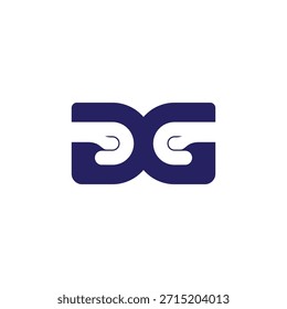letra dg versus mão perfurar simples logotipo vetor 