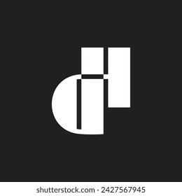 letra dh abstracto minúscula logo vector 