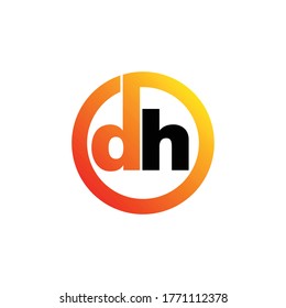Letter dh circle logo icon design vector. monogram logo vector illustration