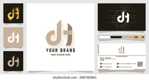 Letter dH oder dA Monogramm-Logo mit Visitenkartendesign