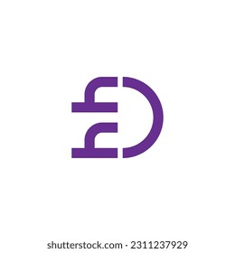 letter dh  fun smile simple logo vector 