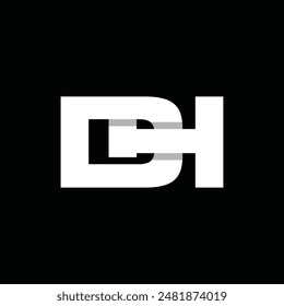 Letra DH o HD geométrica simple negocio creativo diseño logotipo