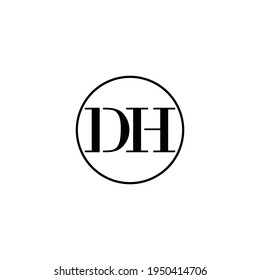 Letter DH initial monogram logo design, wedding, fashion, make up logo template