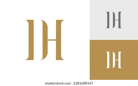 Letter DH initial monogram logo design vector