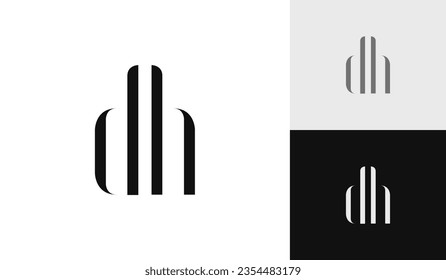 Letter DH initial monogram logo design