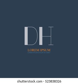 letter Dh linked logo design for company identity